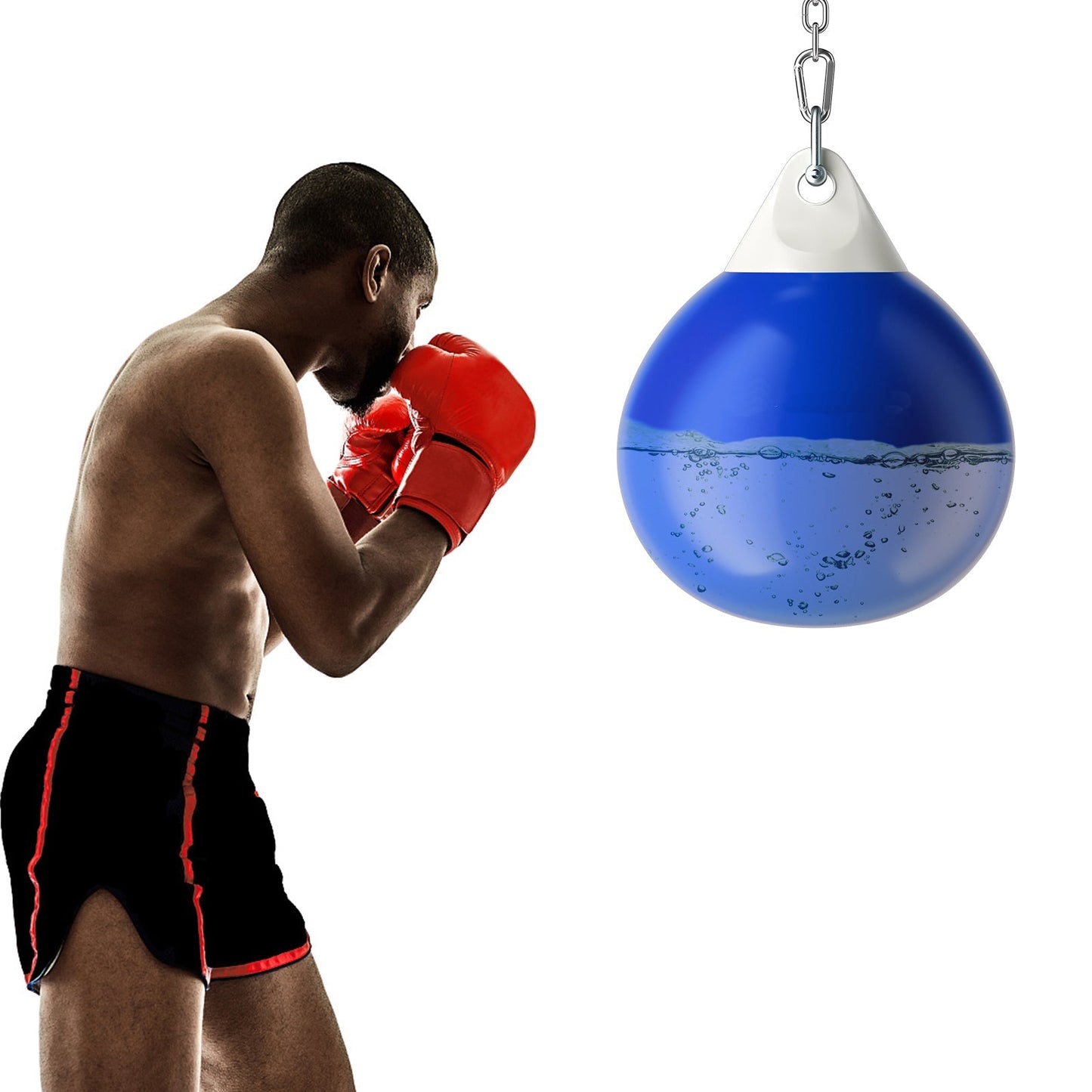 Water Punching Bag with Adjustable Metal Chain and Insurance Buckles-Blue