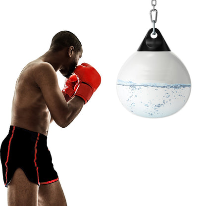 Water Punching Bag with Adjustable Metal Chain and Insurance Buckles-White