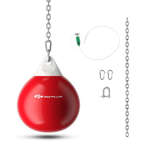 Water Punching Bag with Water Injector and Hanging Accessories-Red
