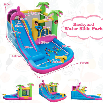 Inflatable Water Slide Bouncy House with 680W Air Blower
