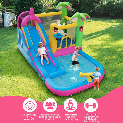 Inflatable Water Slide Bouncy House with 680W Air Blower