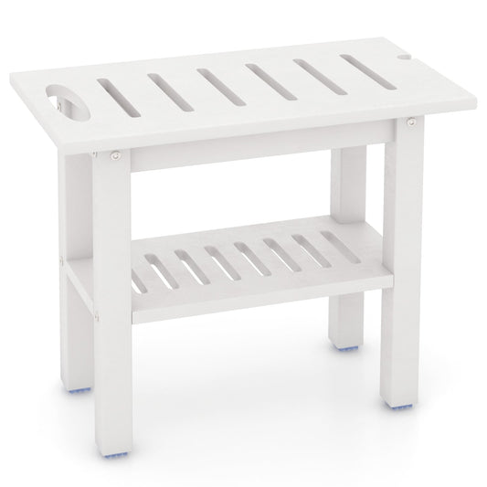 Waterproof HDPE Shower Bench Bath Stool for Inside Shower-White