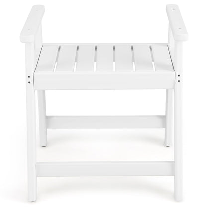 Waterproof HDPE Shower Bench with Armrests-White