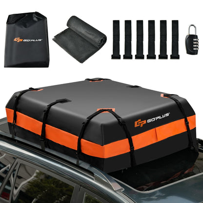 Waterproof Rooftop Luggage Bag with Non-Slip Mat and 6 Door Hooks-Orange