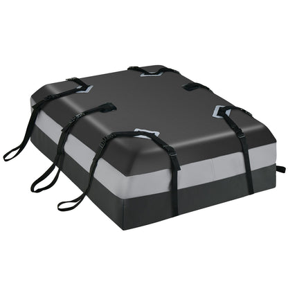 Waterproof Rooftop Luggage Bag with Non-Slip Mat and 6 Door Hooks-Grey