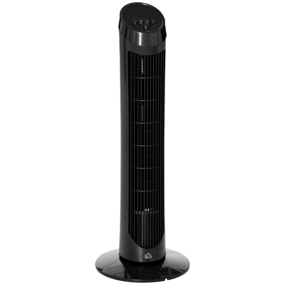 HOMCOM Tower Fan for Bedroom, 30 inch, 6 m/s Powerful Velocity, Standing Floor Fan with 70° Oscillating and 3 Speeds for Home Office Indoor, Black