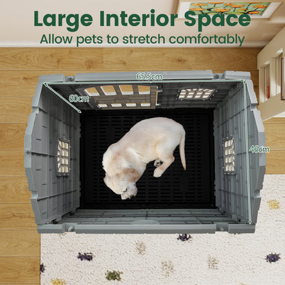 Weatherproof Pet Shelter with Removable Toilet Tray-Dark Green