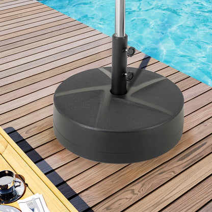 Weighted Patio Umbrella Base with 2 Adjustable Knobs for Garden-Black