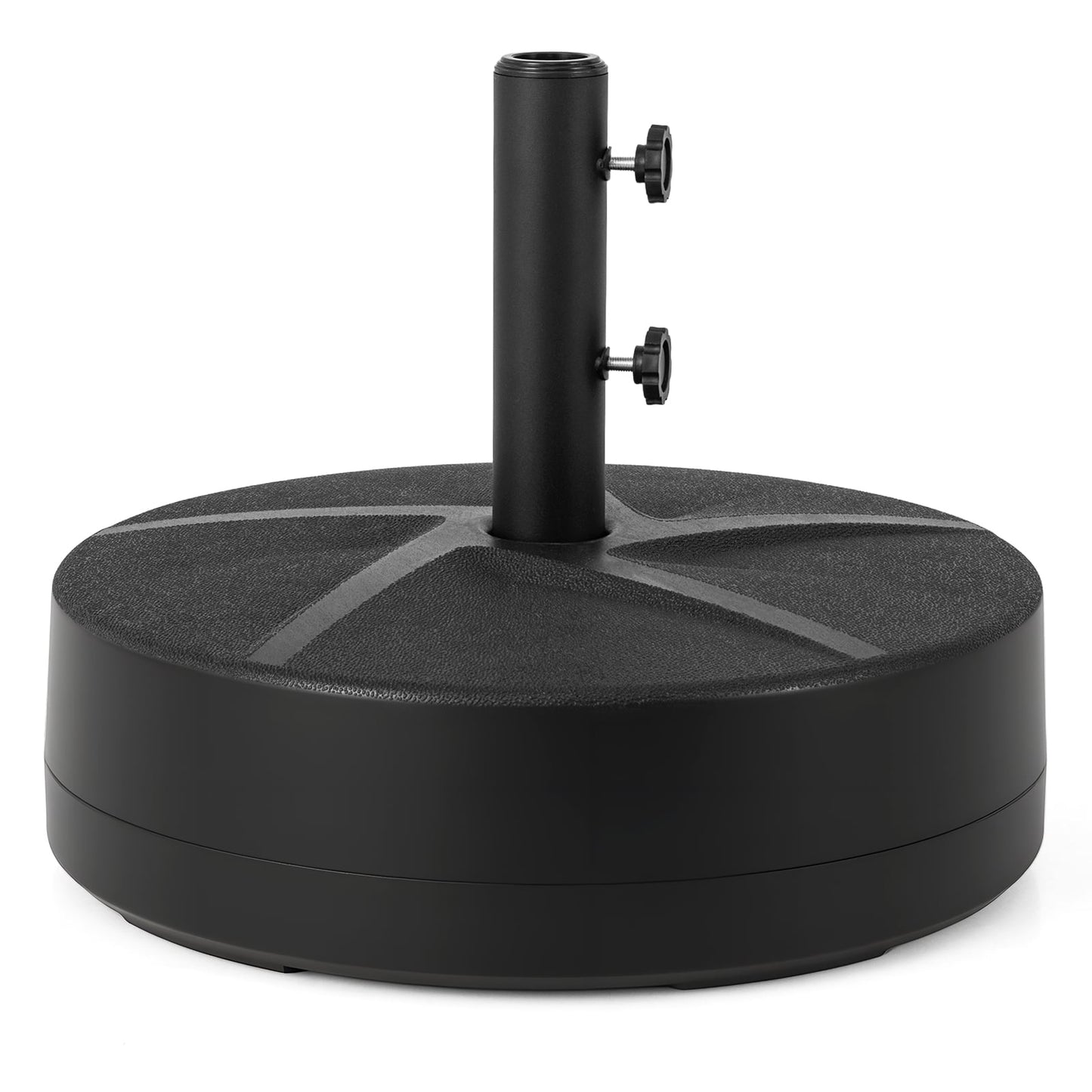 Weighted Patio Umbrella Base with 2 Adjustable Knobs for Garden-Black