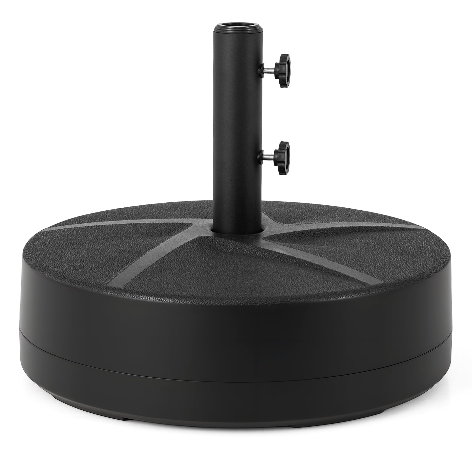 Weighted Patio Umbrella Base with 2 Adjustable Knobs for Garden-Black
