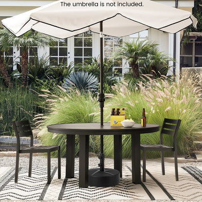 Weighted Patio Umbrella Base with 2 Adjustable Knobs for Garden-Black