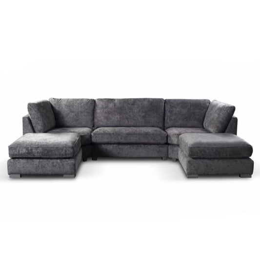 Bishop Luxe Chenille U-Shape High Back Corner Sofa