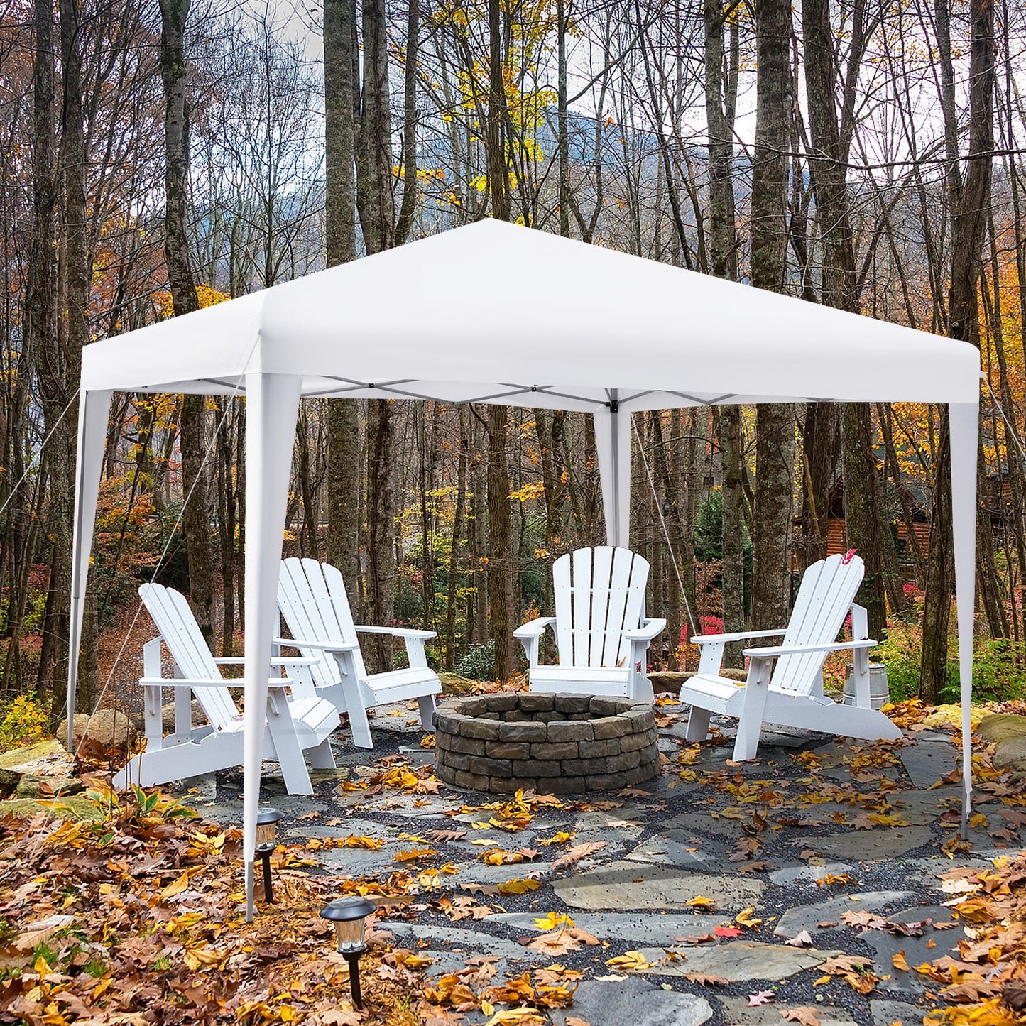 295 x 295 CM Outdoor Portable Instant Pop-up Canopy with Carrying Bag-White