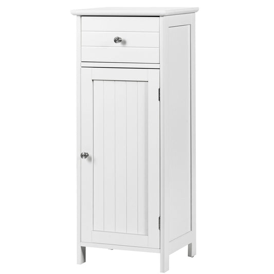 3-Tier Free-Standing Bathroom Cabinet with Drawer-White