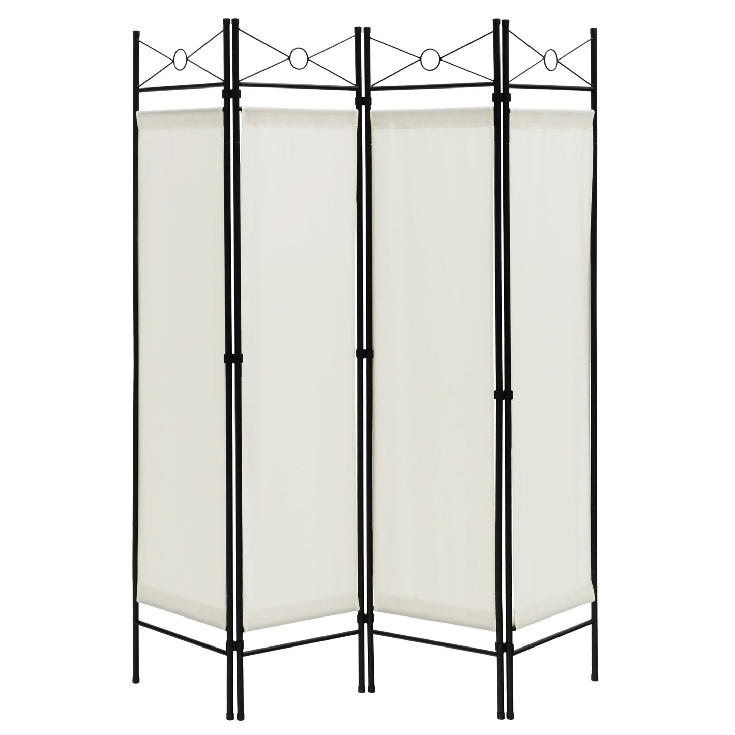 6 Feet 4-Panel Light Weight Room Divider with Polyester Cloth-White