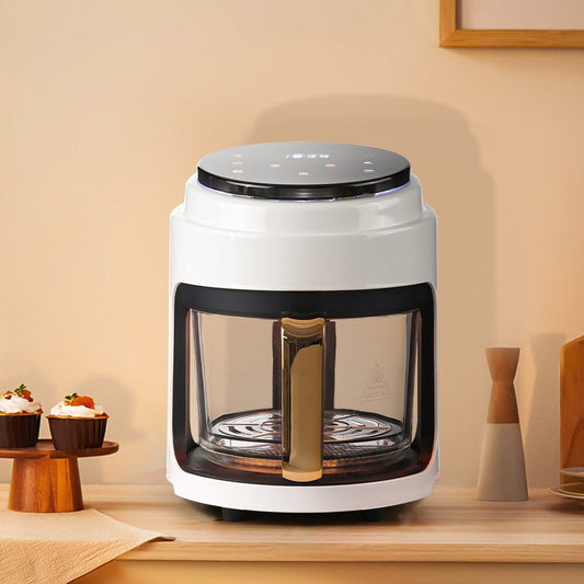 Small 2.2L White/Black Visible Basket Air Fryer