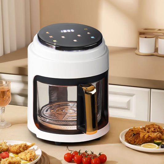 Small 2.2L White/Black Visible Basket Air Fryer