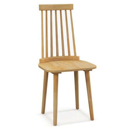 Windsor Dining Chairs Set of 2 with High Spindle Back and Natural Rubber Wood Legs for Dining Room Living Room-Natural