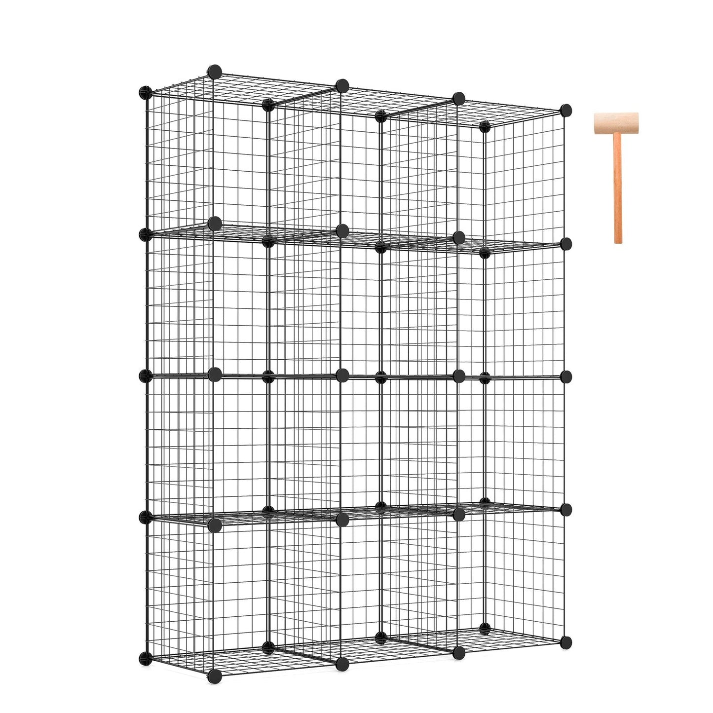 12 Wire Cube Storage Unit-Black