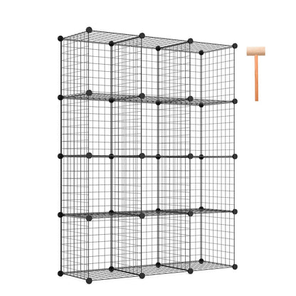 12 Wire Cube Storage Unit-Black