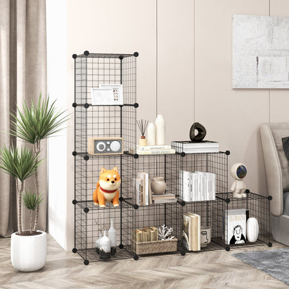 12 Wire Cube Storage Unit-Black