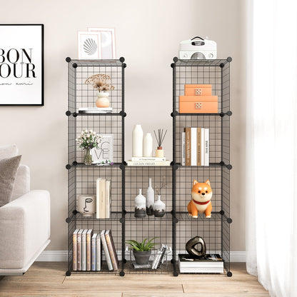 12 Wire Cube Storage Unit-Black