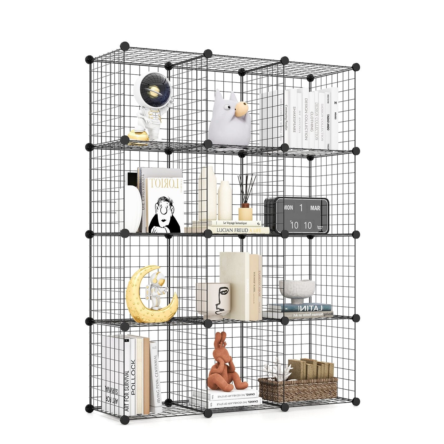 12 Wire Cube Storage Unit-Black