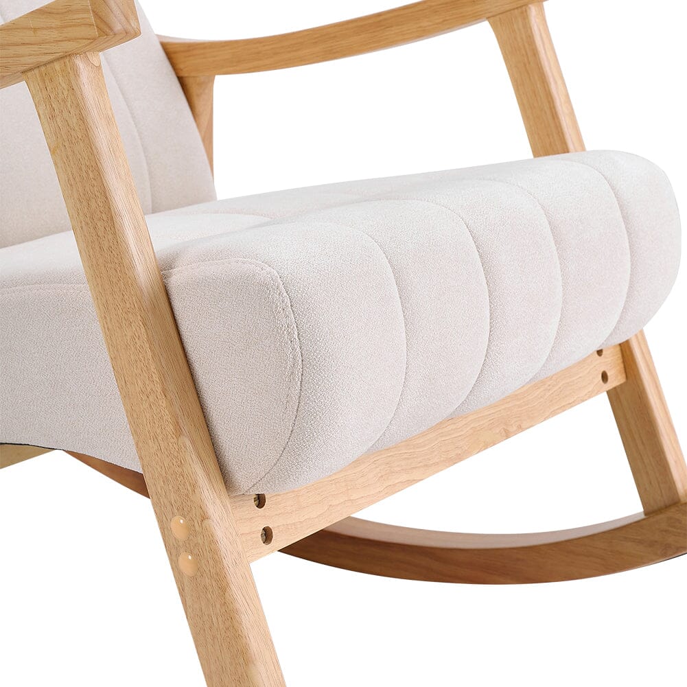 Solid Wood Rocking Chair with Velvet Upholstered
