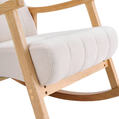 Solid Wood Rocking Chair with Velvet Upholstered