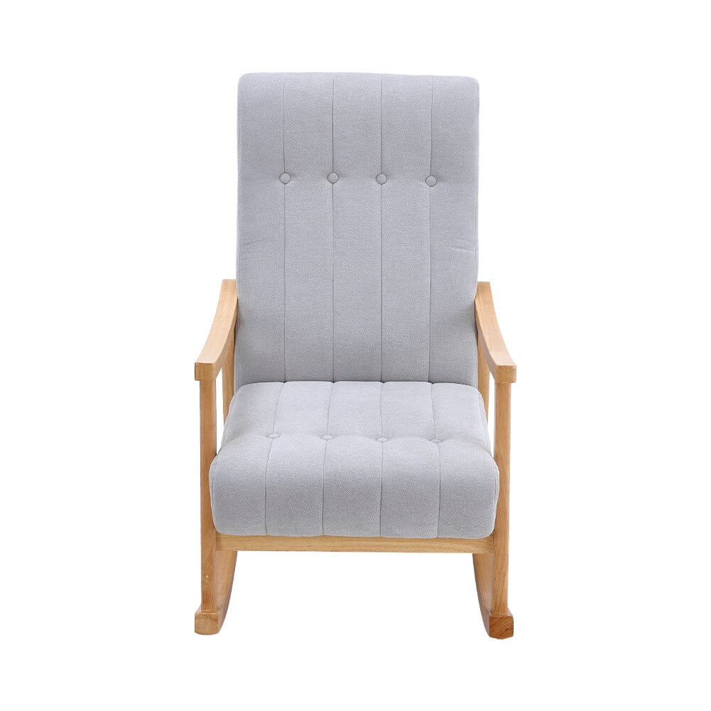 Solid Wood Rocking Chair with Velvet Upholstered