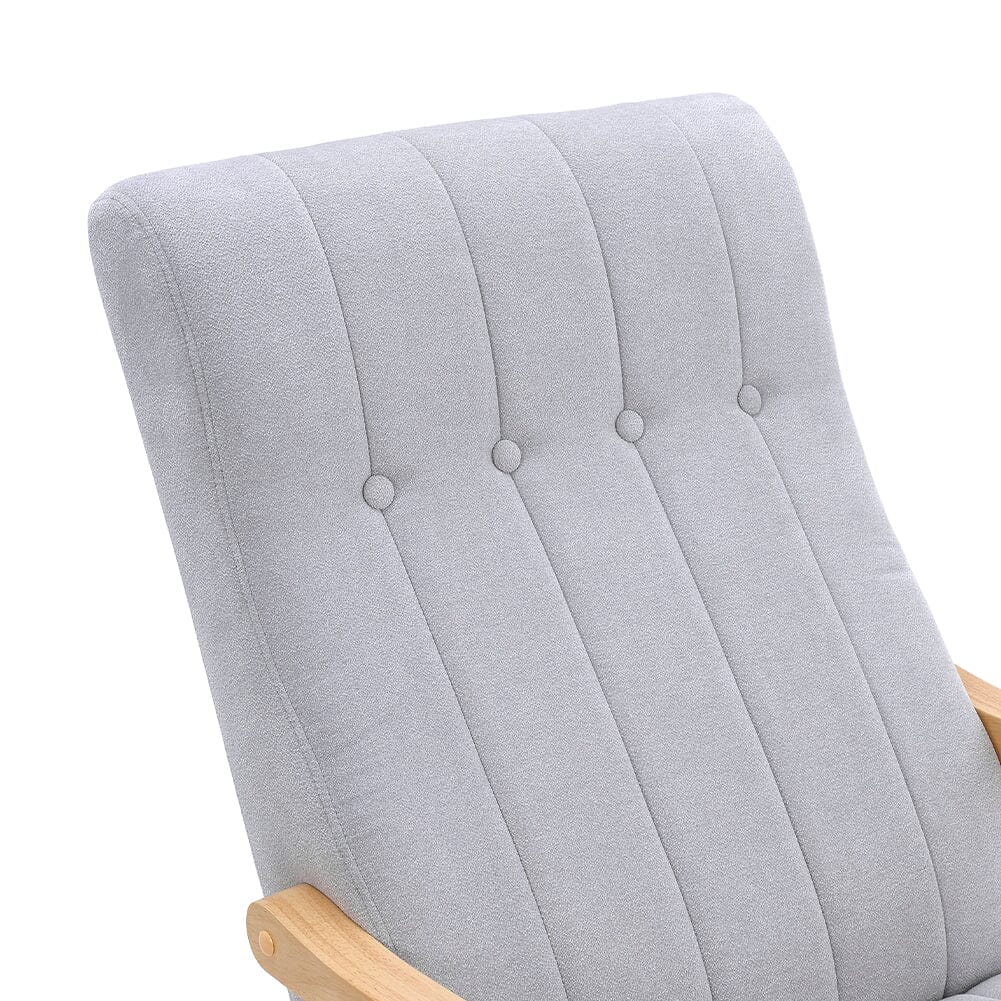 Solid Wood Rocking Chair with Velvet Upholstered