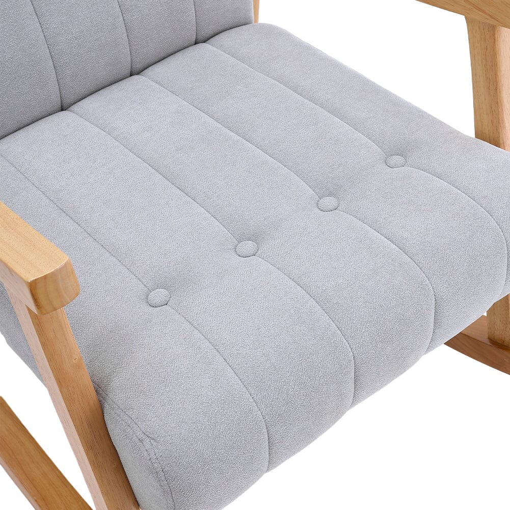 Solid Wood Rocking Chair with Velvet Upholstered