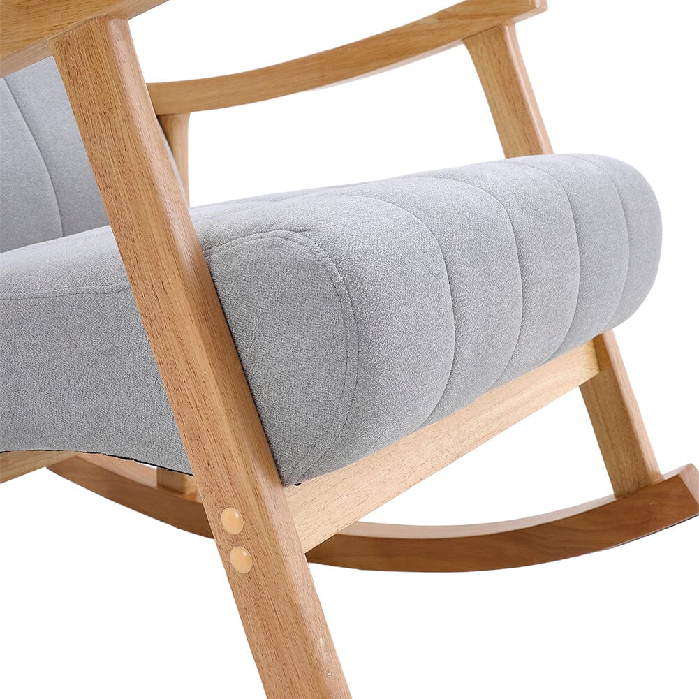 Solid Wood Rocking Chair with Velvet Upholstered