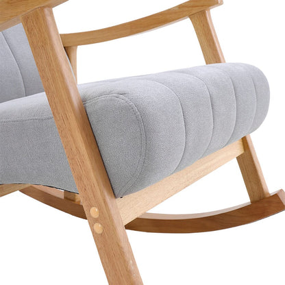 Solid Wood Rocking Chair with Velvet Upholstered