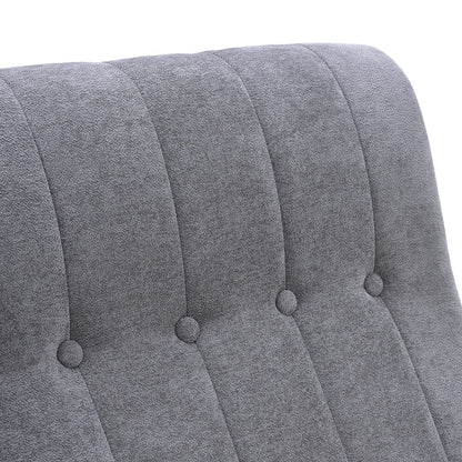 Solid Wood Rocking Chair with Velvet Upholstered