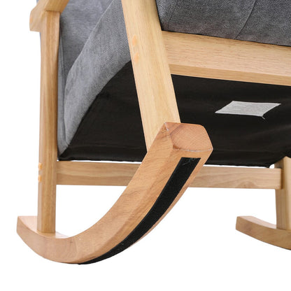 Solid Wood Rocking Chair with Velvet Upholstered