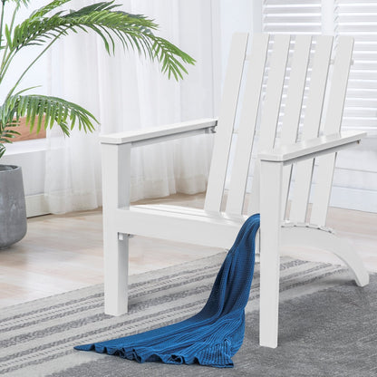 Wood Adirondack Chair with Solid Acacia Wood and 160KG Weight Capacity-White