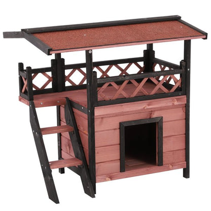 Wood Cat House Wooden Room View Shelter Puppy Garden Scratch Post Large Kennel Crate