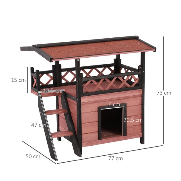 Wood Cat House Wooden Room View Shelter Puppy Garden Scratch Post Large Kennel Crate