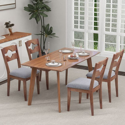 Fabric Upholstered Kitchen Chairs with Padded Seat for Dining Room Living Room Home-Brown