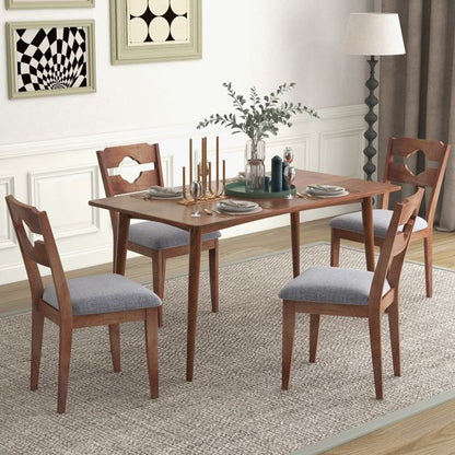 Fabric Upholstered Kitchen Chairs with Padded Seat for Dining Room Living Room Home-Brown