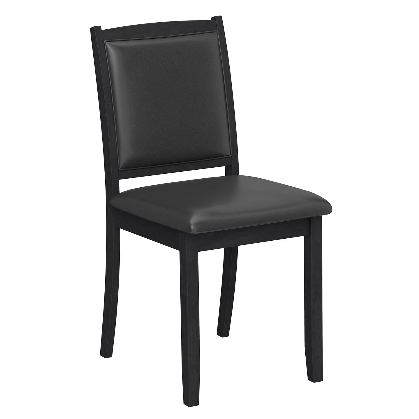 Wooden Dining Chair with Padded Seat and Backrest for Kitchen Dining Room-Black