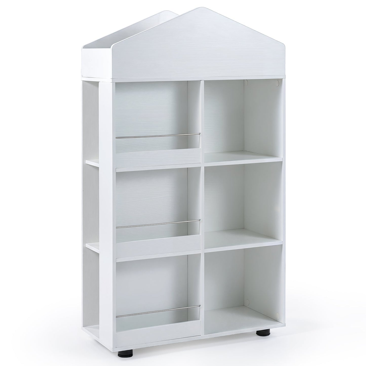 Wooden Kids Bookshelf and Toy Storage with Multiple Compartments-White