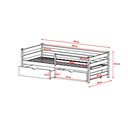Wooden Bed Leon With Storage [EU Single]