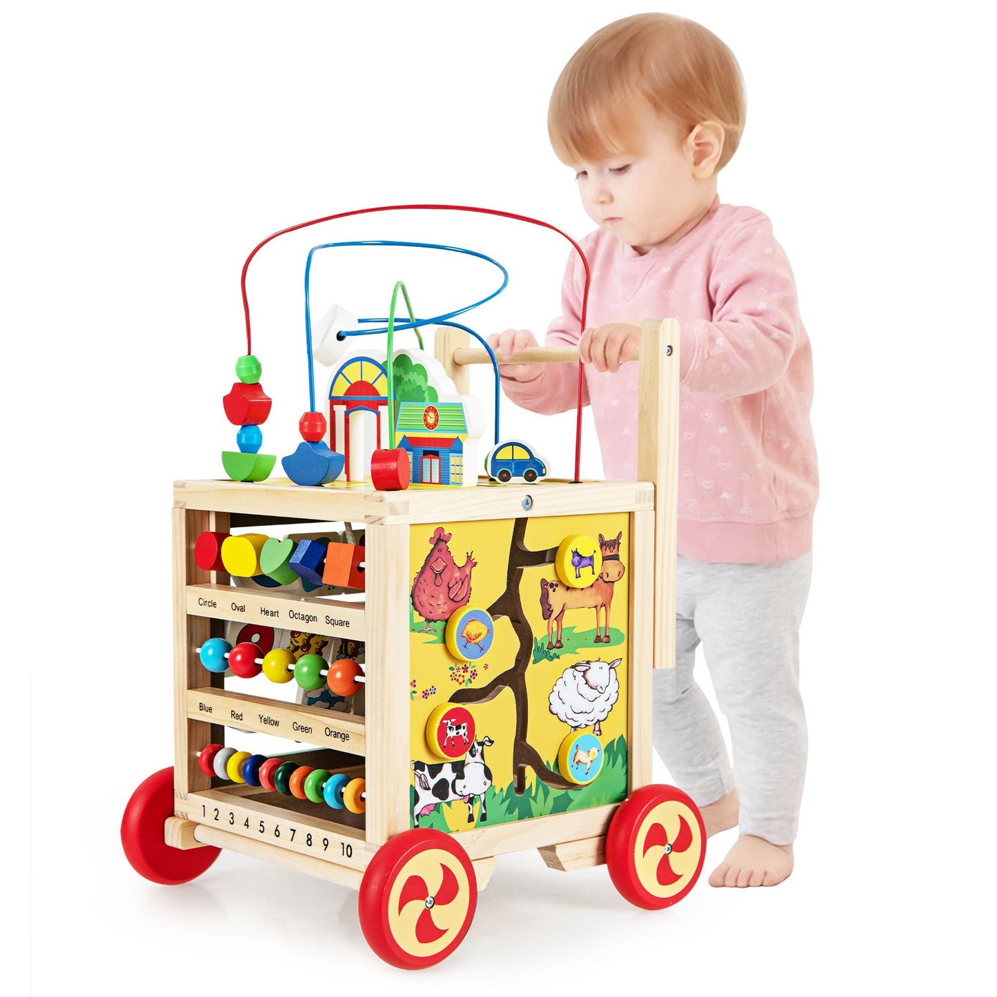 Wooden Activity Cube Centre Learning Toy for Babies Aged 1+