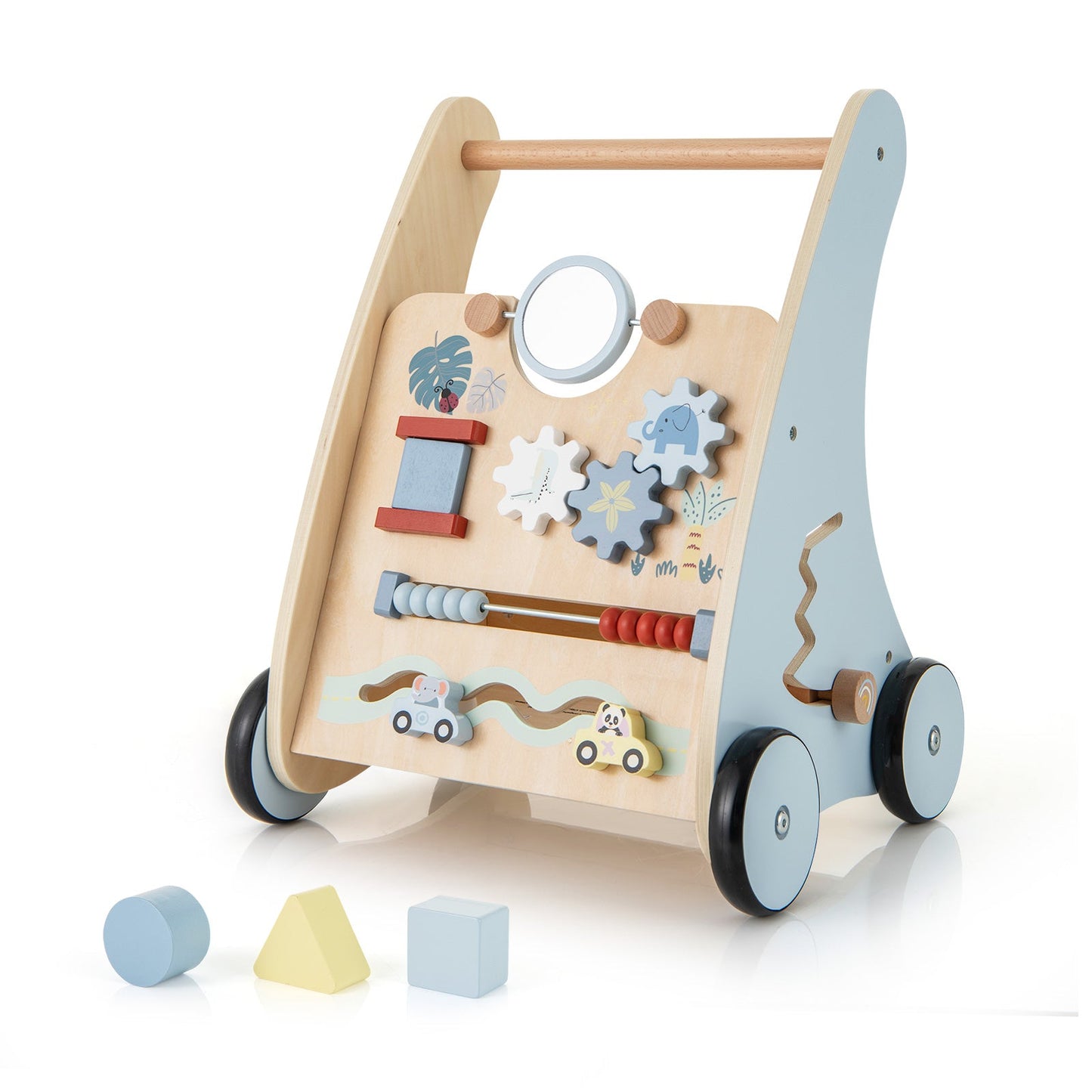 Wooden Baby Walker with Multi-Activity Learning Center