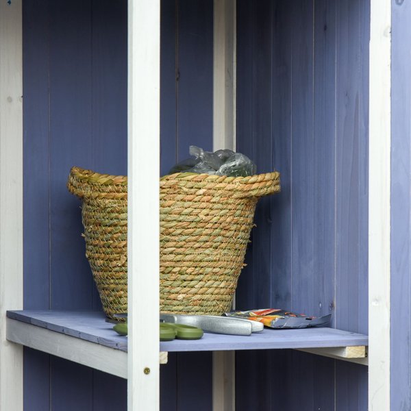 Wooden Outdoor Garden Tool Storage Cabinet Storage w/ 3-Tier Shelves - Grey