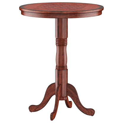 Wooden Pub Pedestal Dining Table with Stable Base and Spacious Tabletop