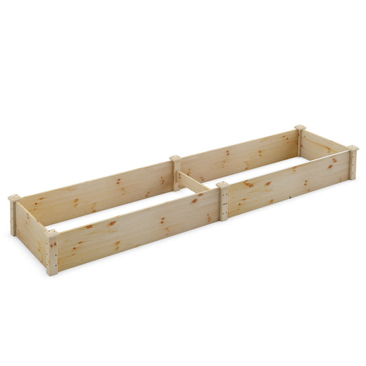 Wooden Raised Garden Bed for Vegetables Flowers Herbs-Natural