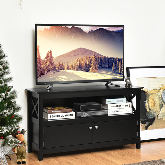 Wooden TV Stand for TVs up to 50 Inches-Black